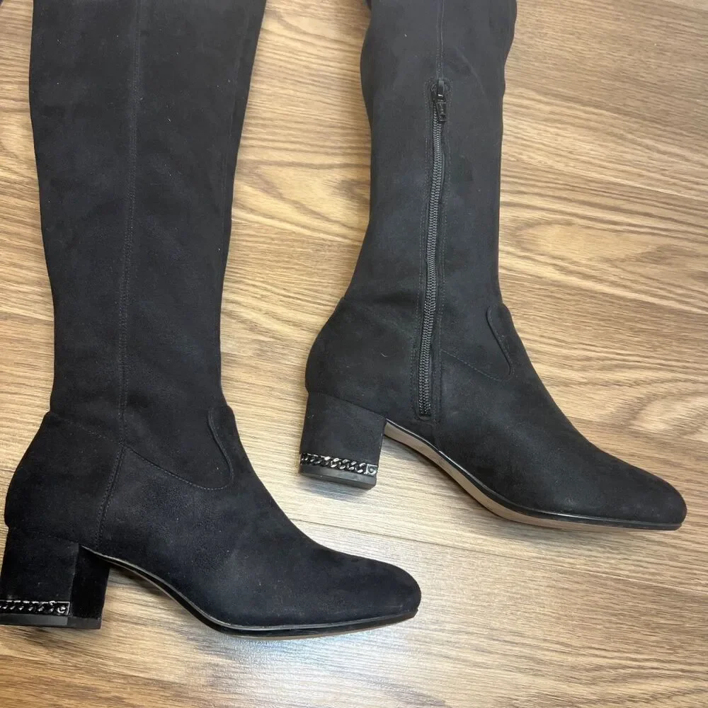 Michael Kors Braden OTK Over Knee Boot Black Faux Suede Women’s‎ Size 6.5M